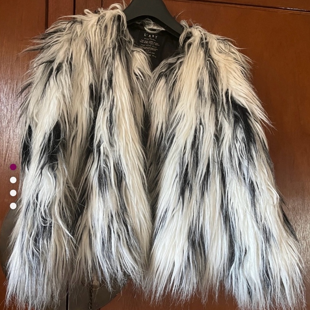 Faux Fur Jacket in Black and White